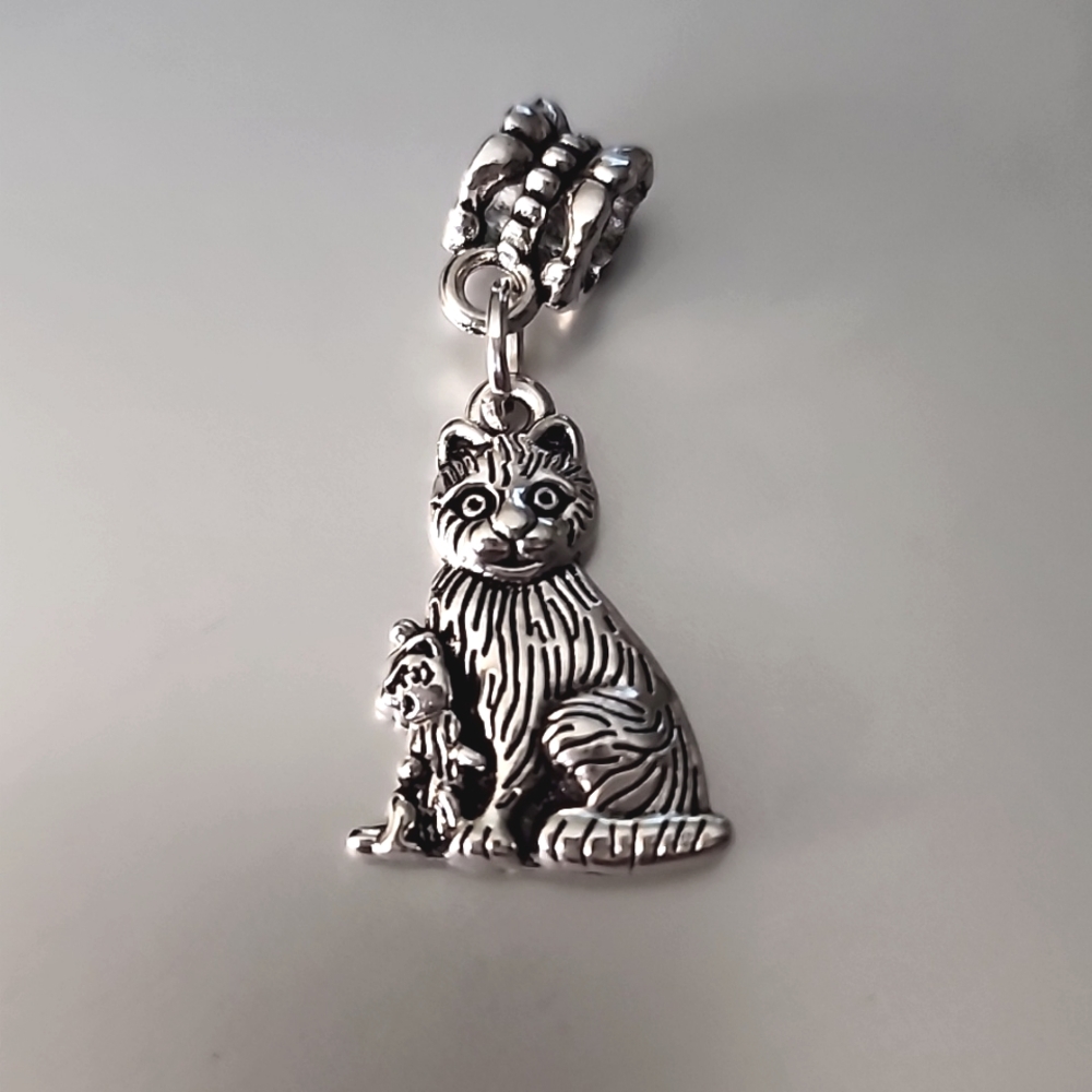 MAMA AND Baby CAT Charm for Charm Bracelet Fits Pandora Tibeten alloys